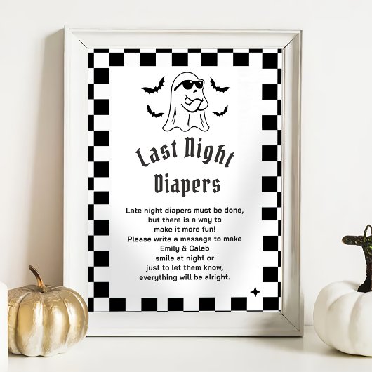 Boo Funny "Spate Night Diapers" Baby Showspiel Poster