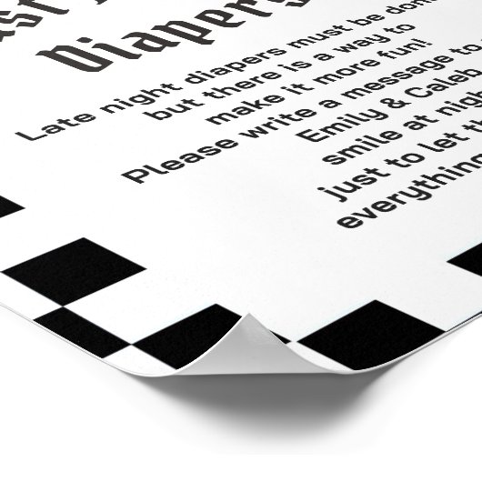 Boo Funny "Spate Night Diapers" Baby Showspiel Poster (Ecke)