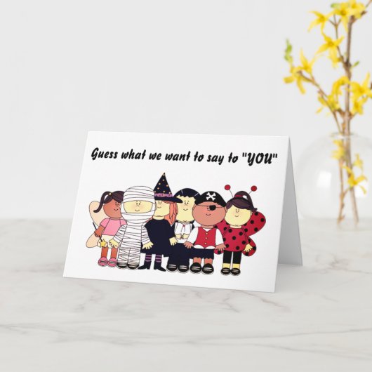 ***BOO FÜR SIE**** VON EINIGEN NIEDLICHEN KINDERN! KARTE (Gelbe Blume)