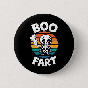 Boo Furz Funny Farting Skelett zu Halloween Button