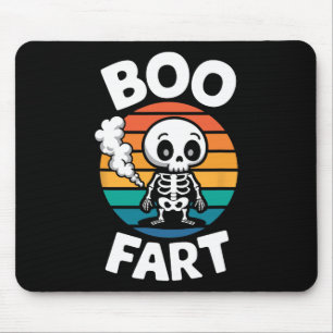 Boo Furz Funny Farting Skelett zu Halloween Mousepad