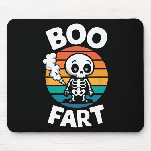 Boo Furz Funny Farting Skelett zu Halloween Mousepad (Vorne)