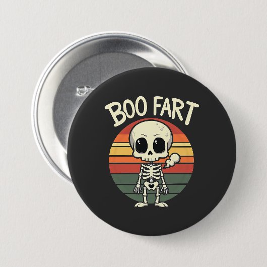 Boo Furz Funny Spooky Pastel Ghost Goth Retro Button (Vorne & Hinten)