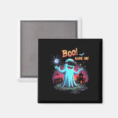 Boo! Game On! Spooky Gamer Ghost mit Controller H Magnet (Vorderseite/Rückseite)