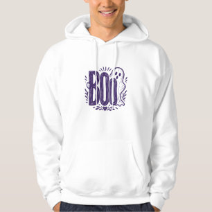 Boo-Geist-Halloween-Linolschnitt-Design Hoodie
