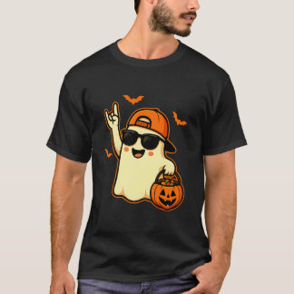 Boo Geist Rock On Musik Halloween Kostüm Geschenk  T-Shirt
