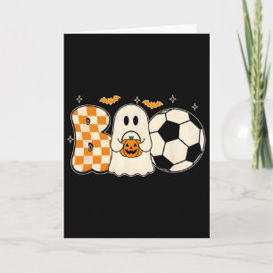 Boo Geist spielt Fußball Halloween Spieler Trick O Karte