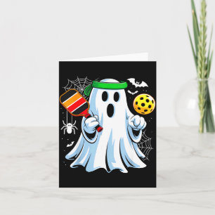 Boo-Geist spielt Pickle Ball lustiges Halloween Karte