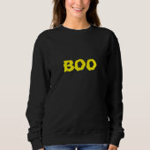 Boo gelb und schwarz spooky Halloween Sweatshirt (Vorderseite)