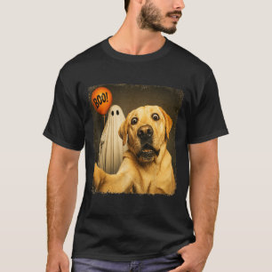 Boo Gelber Labrador Halloween-Geist Lustiger Hund T-Shirt