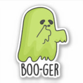 Boo-ger Funny Halloween Booger Ghost Pun Aufkleber (Vorderseite)