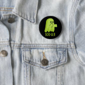 Boo-ger Funny Halloween Booger Ghost Pun Dark BG Button (Beispiel)