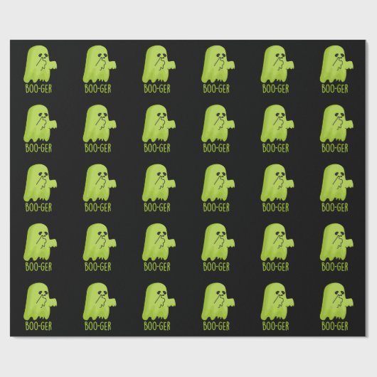 Boo-ger Funny Halloween Booger Ghost Pun Dark BG Geschenkpapier (Flach)