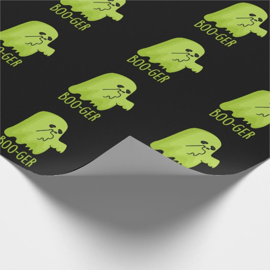Boo-ger Funny Halloween Booger Ghost Pun Dark BG Geschenkpapier (Ecke)