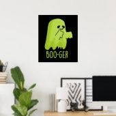 Boo-ger Funny Halloween Booger Ghost Pun Dark BG Poster (Heimbüro)
