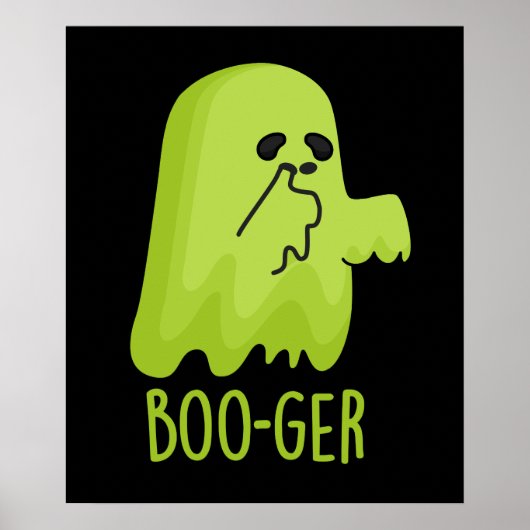 Boo-ger Funny Halloween Booger Ghost Pun Dark BG Poster (Vorne)