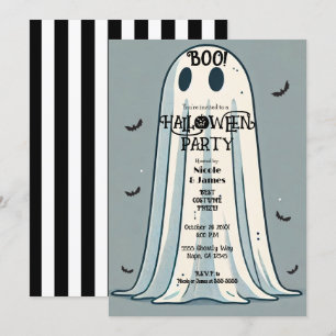 BOO! Gespenstisches Vintage Grün Halloween  Einladung