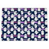 Boo, ghoful feel.b D Blue BG Große Geschenktüte (Vorderseite)