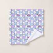 Boo, ghoful feel.b L Blue BG Badhandtuch Set (Waschlappen)