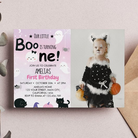 Boo Ghost 1. Geburtstag Einladung