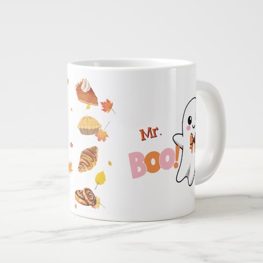 Boo Ghost Anpassbare Tasse mit Bäckerei Leckereien (Vorderseite Rechts)