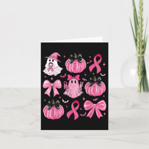 Boo Ghost Breast Cancer Awareness Coquette Pink Bo Karte