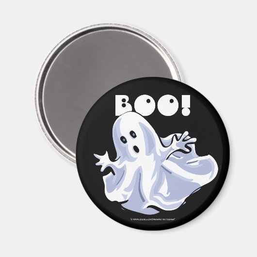 BOO! Ghost Cartoon Magnet (Vorderseite/Rückseite)