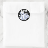 BOO! Ghost-Cartoon-Stickers Runder Aufkleber (Tasche)