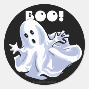 BOO! Ghost-Cartoon-Stickers Runder Aufkleber