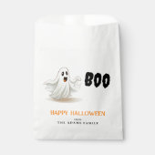 Boo Ghost Custom Familienname Happy Halloween Geschenktütchen (Vorderseite)