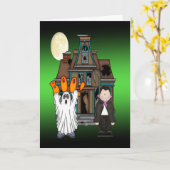 Boo Ghost Dracula Halloween Grußkarten Karte (Gelbe Blume)