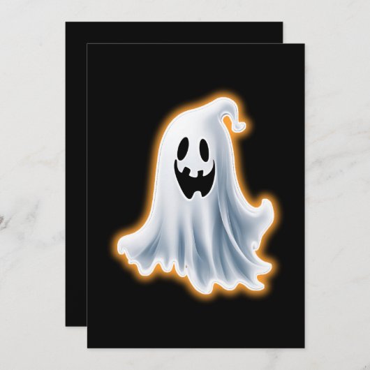Boo Ghost Feiertagskarte (Vorne/Hinten)