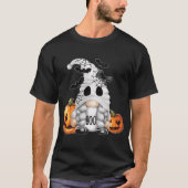 Boo Ghost Gnome für Mädchen Halloween-Fledermäuse T-Shirt (Vorderseite)