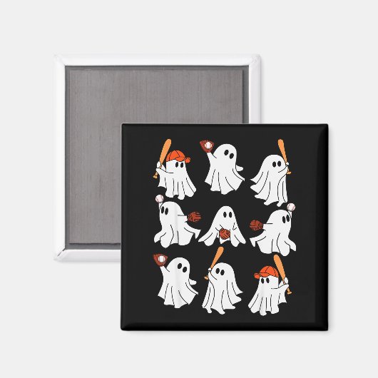 Boo Ghost Halloween Baseball Happy Halloween Baseb Magnet (Vorderseite/Rückseite)