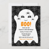 Boo Ghost Halloween Birthday Costume Party Black Einladung (Vorderseite)