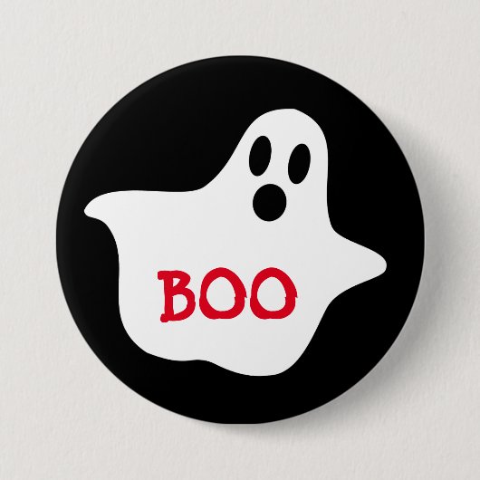 Boo Ghost Halloween Button (Vorderseite)