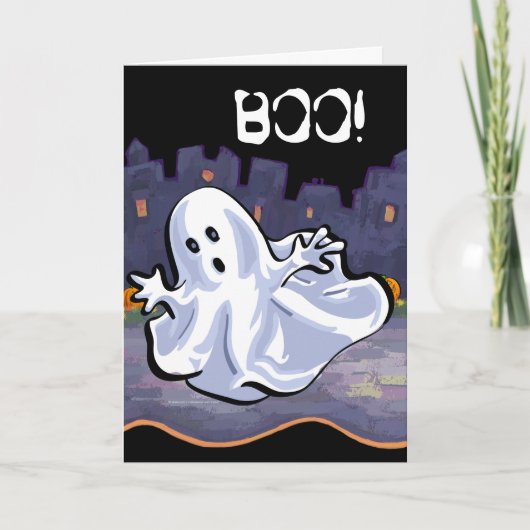 BOO! Ghost Halloween-Karte Karte (Vorderseite)