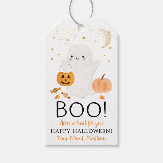 BOO Ghost Halloween Leckerei Geschenkanhänger (Vorderseite)