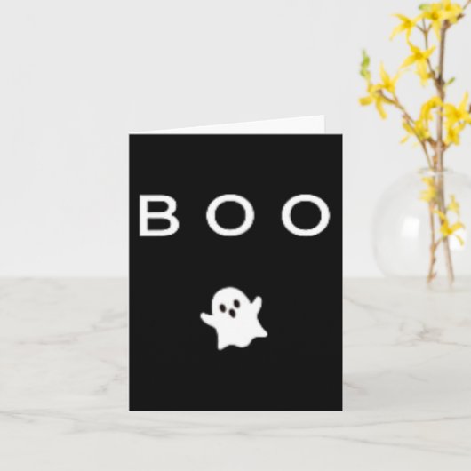 BOO Ghost Halloween Subtile Minimal Fall Fun Trick Karte (Gelbe Blume)
