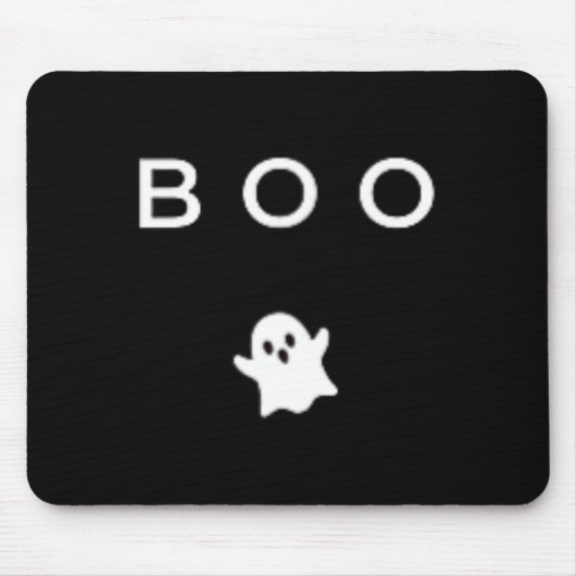Boo Ghost Halloween Subtile Minimal Fall Fun Trick Mousepad (Vorne)