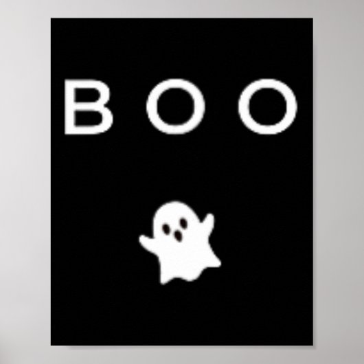 Boo Ghost Halloween Subtile Minimal Fall Fun Trick Poster (Vorne)