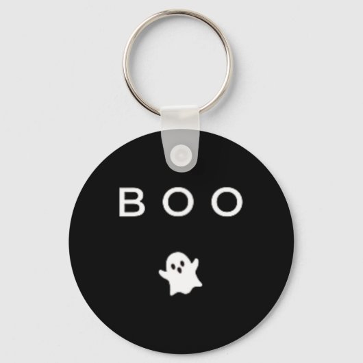 BOO Ghost Halloween Subtile Minimal Fall Fun Trick Schlüsselanhänger (Vorderseite)