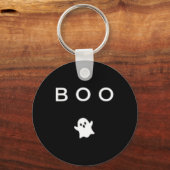 BOO Ghost Halloween Subtile Minimal Fall Fun Trick Schlüsselanhänger (Vorderseite)