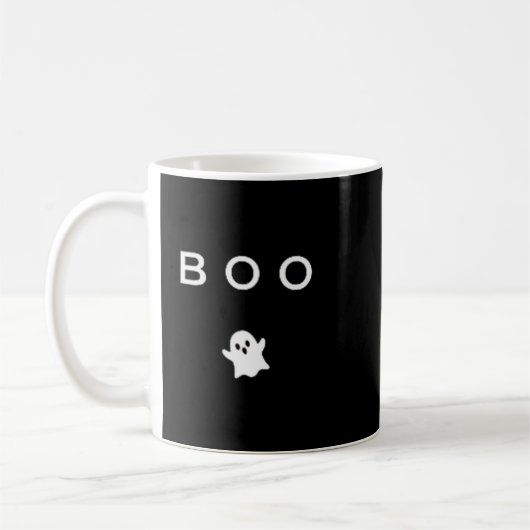 Boo Ghost Halloween Subtle Minimal Fall Funny Tric Kaffeetasse (Links)