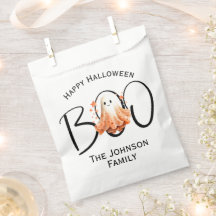 Boo Ghost Halloween White Black Modern Familiennam