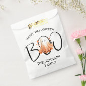 Boo Ghost Halloween White Black Modern Familiennam Geschenktütchen (Versiegelt)