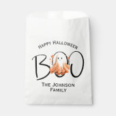Boo Ghost Halloween White Black Modern Familiennam Geschenktütchen (Vorderseite)