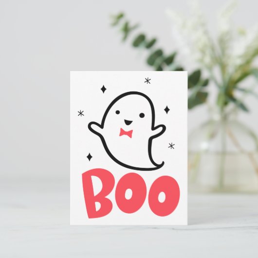 Boo Ghost, handgezeichnete Kunstwerke, Postkarte (Stehend Vorderseite)