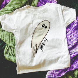 Boo Ghost Illustration Halloween T-Shirt