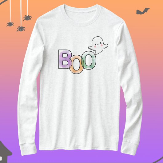 Boo Ghost Long Sleeve Fall Halloween Shirt